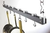 Concept Housewares PR-40215 36 Inch Ceiling Rack Anthracite Grey Pot Rack