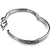 INBLUE Women's Stainless Steel Bracelet Bangle Cuff Silver Tone Belt Buckle