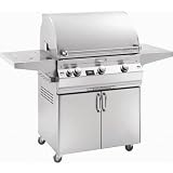 Fire Magic Gas Grills Aurora A660 Propane Gas All Infrared Grill With Single Side Burner & Rotisserie On Cart