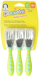 Gerber Graduates BPA Free 3 Pack Graduates Kiddy Cutlery Forks, Colors May Vary