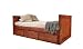 Kids Captains Bed- Twin Size - Tall Headboard and Footboard - Dark Finish - Non-Toxic - No Lacquer