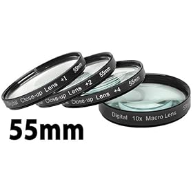 Digital Concepts +1 +2 +4 +10 Close-Up Macro Filter Set with Pouch (55mm) by Digital Concepts