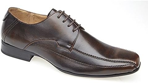 Goor Mens Leather Lace-Up Tramline Gibson Dress Shoes (11 US) (Dark Brown)