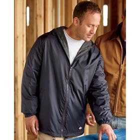Dickies Fleece Lined Hooded Waterproof Nylon Jacket by Prestige-Styles
