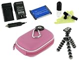 Cheap rooCASE 5n1 EVA Hard Shell (Pink) Case with Memory Foam / NP-20 680mAh Li-Ion Battery / AC DC Charger / Tripod / LCD Cleaning Kit for Casio Exilim EX-Z60 6MP Digital Camera Silver