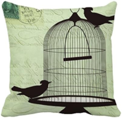 Retro Birdcage Pillow Fashion Home Decorative Pillowcase Cotton Polyester Pillow Cover(45cm x 45cm, One Sides)