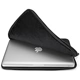 Runetz - 15-inch BLACK Soft Sleeve Case Cover for MacBook Pro 15.4" with or without Retina Display, Laptop Gabbro Collection - Black