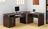 L-Shaped Computer Desk in Cappuccino Finish