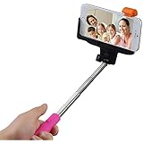 Mpow iSnap Pro 2-In-1 Self-portrait Monopod Extendable Selfie Stick with built-in Bluetooth Remote Shutter With Adjustable Grip Holder-Pink