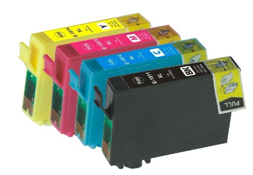 T1816 / 18XL 4 Cartouches d'encre Compatibles pour Epson Expression Home XP-205 XP-102 XP-405 XP-405WH XP-202 XP-30 XP-302 XP-305 XP-402 - XL - Avec Puce Cyan / Magenta / Jaune / Noir