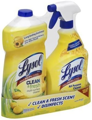 Lysol Clean & Fresh Multi-Surface Cleaner Value Pack 32 OZ All Purpose & 40 OZ Multi Surface