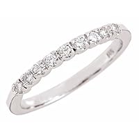 Pave Diamond Wedding Band Ring 10K White Gold 6.5 (1/5cttw, H Color)