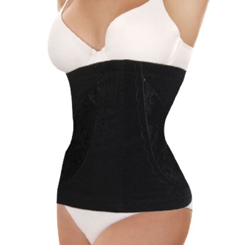 Women Black Elastic Body Shaper Trimmer Corset Girdle Waist Cincher