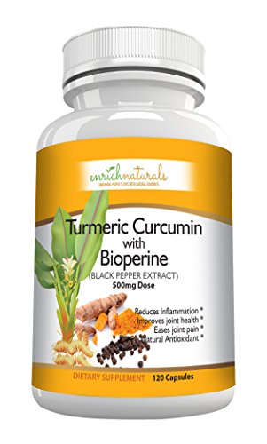 Turmeric Curcumin capsules with Bioperine Black pepper extract supplements - Fights & Soothes Inflammation and Joint Pain & Provides Antioxidant Protection - 500mg 120 Turmeric curcumin Capsules with Black Pepper Extract - Best Turmeric with black pe