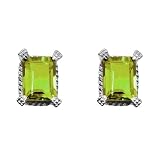10k White Gold Peridot Earrings
