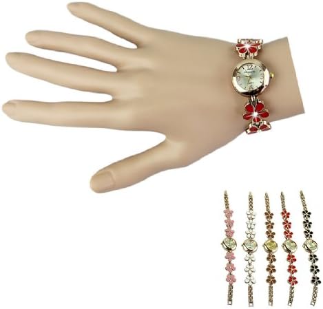Voberry Hot Sale Korean Fashion Daisies Flower Rose Gold Bracelet Women Girl Watch WristWatches Gift for Summer Season,Birthday,Christmas,Mother'Days etc.