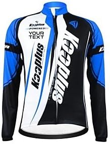 DGA KOOPLUS Unisex Spring Autumn Customized Cycling Clothing Long Sleeve Polyester Cycling Jersey--Blue+Black , Text Color 10#-Font 5