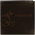 Pioneer Embroidered Scroll and "Photos" Sewn Leatherette Cover Photo Album, Brown