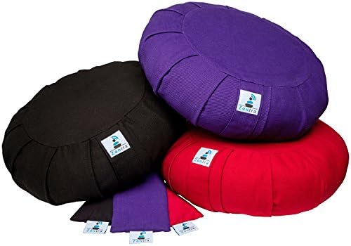 Zentra Meditation Cushion with BONUS Eye Pillow (Black)