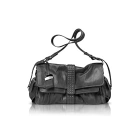 Francesco Biasia Motion - Calf Leather Flap Shoulder Bag Black