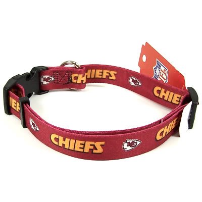 KANSAS CITY CHIEFS ADJUSTABLE DOG PET COLLAR SZ L