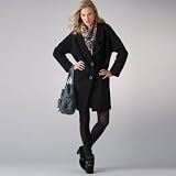 Straight coat in wool mix, length 92 cm