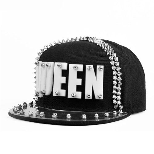 LOCOMO Men Women Black Hedgehog Spike Acrylic Queen Baseball Cap Snapback FFH065