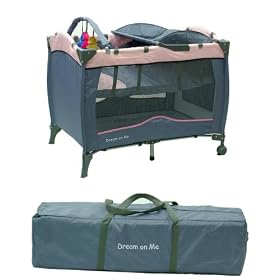 Dream On Me Deluxe Adjustable Height Play Yard with Changing Area