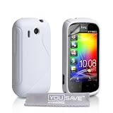 Yousave Accessories TM Wei� S-Line Silikon - Gel Schutzh�lle F�r Das HTC Explorer Mit Displayschutzfolie Und Graues Micro - Faser Tuchvon "Yousave"