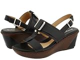 Naturalizer Era Black Leather Women's Sandals Wedges
