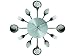 Pt Wall Clock Silverware Steel Utensils Small