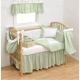 IMAGE OF Bundle-15 Gingham Seersucker Crib Bedding Collection in Sage Green