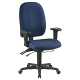 Kitchen & Housewares : Office Star 43998 DUAL FUNCTION ERGONOMIC CHAIR WITH SEAT SLIDER,RATCHET BACK AND ADJUSTABLE SOFT PADDED ARMS Black 21