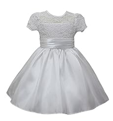 Girls Lace Cotton/Satin Sleeveless Tea Length Party Dress 