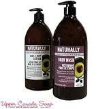 Naturally Pressed Olive Avocado Hand & Body Lotion & Hand & Body Wash 32 Fl Oz Each Paraben Free, SLS Free, Synthetic Dye Free & Mineral Oil Free