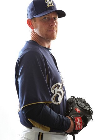 Milwaukee Brewers Photo Day, MARYVALE, AZ - FEBRUARY 24: Randy Wolf Photographic Poster Print by Jonathan Ferrey, 18x24