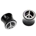 Jewelry : Acrylic Plug with Peace Logo - Sold as Pair