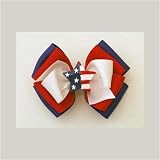 4 Toddler Bow/4th of July, Medium Metal Barrette