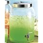 Clear Glass Cold Drink Dispenser Jug with Pouring Spigot