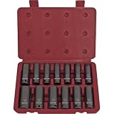 Northern Industrial Impact Sockets - 3/8in. Drive, Deep, 13-Pc. Metric Set