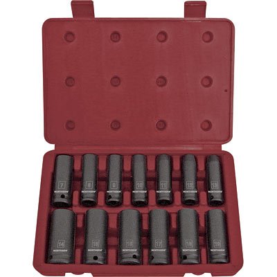 Northern Industrial Deep Well Impact Sockets - 3/8In. Drive, 13-Pc. Metric Set