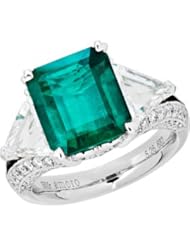 Colombian Emerald and Diamond Ring in 18kt white gold