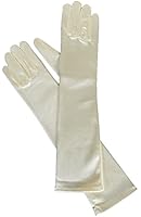 Girls Long Satin Formal Gloves - Pageant or Flower Girl White or Ivory