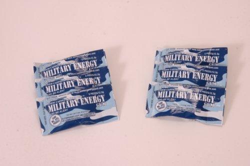 MILITARY ENERGY GUM - Military Caffeine Energy Gum - ARCTIC MINT - 6 PACK (6 packs, 5 pcs/pack) 100mg Caffeine/piece