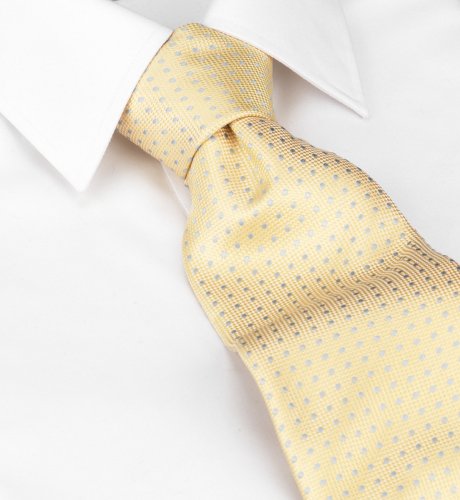 Woven Silk Yellow Square Grid Tie