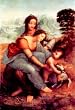 Leonardo da Vinci (St. Anna Selbdritt, Scene: St. Anne, Mary, Christ Child with Lamb) Art Poster Print - 13x19