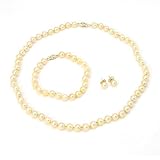 14K Yellow Gold Pearls Stud Ladies Jewelry Set. Length 7.5 in. Total Item weight 12.2 g. 412t2XTBWHL. SL160 14K Yellow Gold Pearls Stud Ladies Jewelry Set. Length 7.5 in. Total Item weight 12.2 g.
