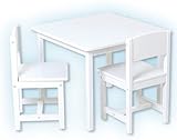 IMAGE OF 3pcs White Finish Kid's Aspen Table & Two Chair Set