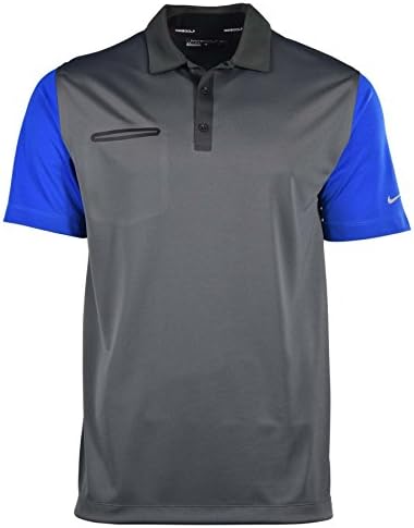 Nike Men's Dri-Fit Lightweight Innovation Color Golf Polo Shirt-Dark Grey Heather/Game Royal-Large