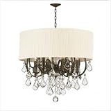 Crystorama 5155-EB-SAW-CLQ Regis Chandelier in English Bronze Crystal Type: Golden Teak Swarovski Strass